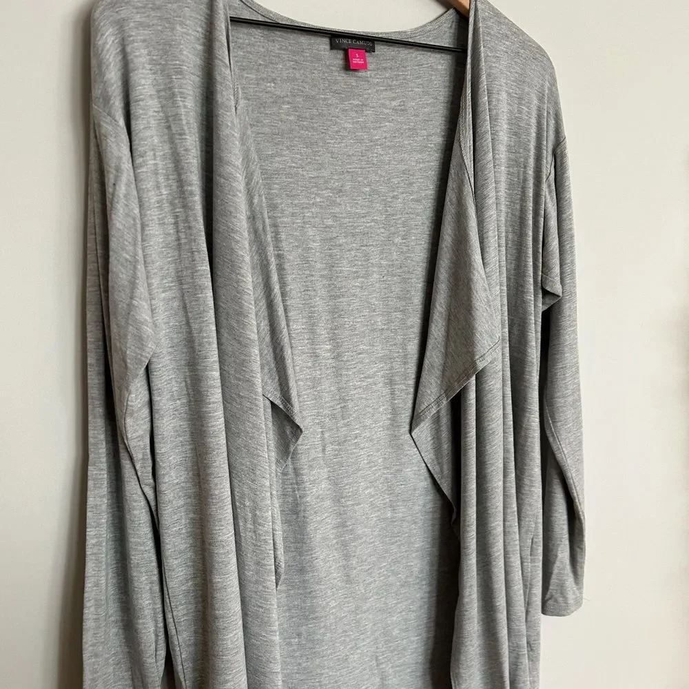 Vince Waterfall Drape Heather Grey Cardigan